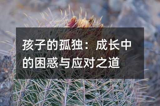 孩子的孤独:成长中的困惑与应对之道