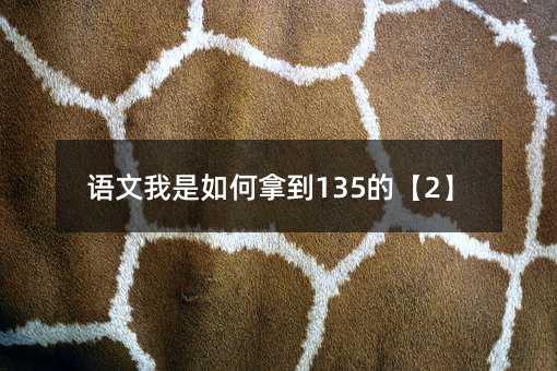 语文我是如何拿到135的【2】