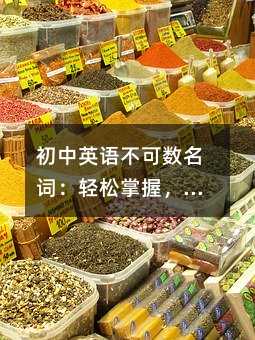 初中英语不可数名词:轻松掌握,考试不再愁