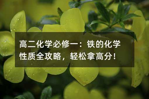 高二化学必修一:铁的化学性质全攻略,轻松拿高分!