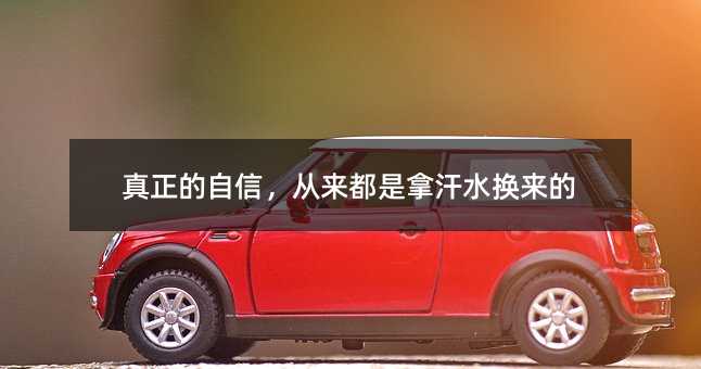 真正的自信,从来都是拿汗水换来的